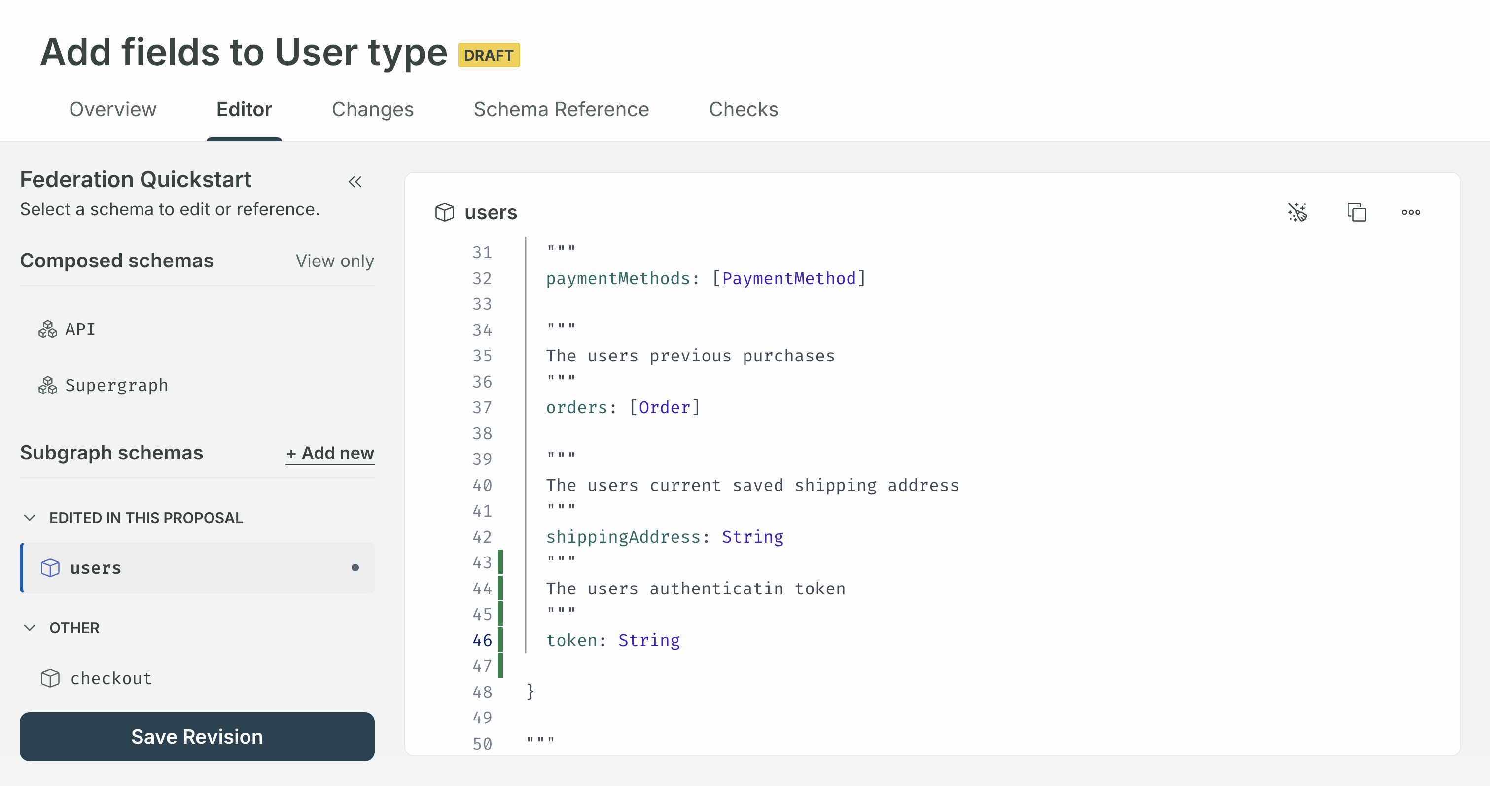 Schema proposals editor in GraphOS Studio